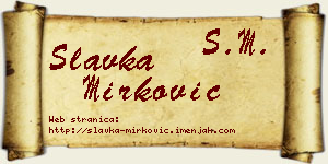 Slavka Mirković vizit kartica